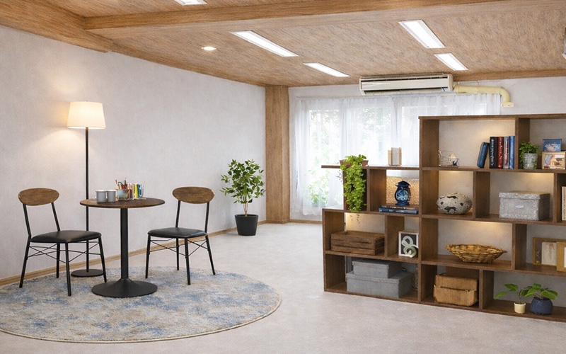 ピアノレッスン生徒さんの待合室